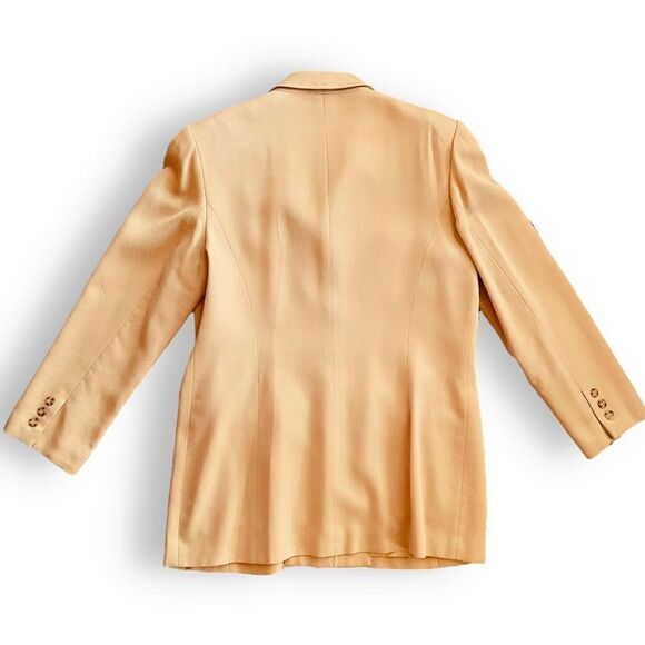 Vintage Kasper&Co. ASL Camel Single Breasted Flap Pocket Lined Wool Blazer - Picture 10 of 16